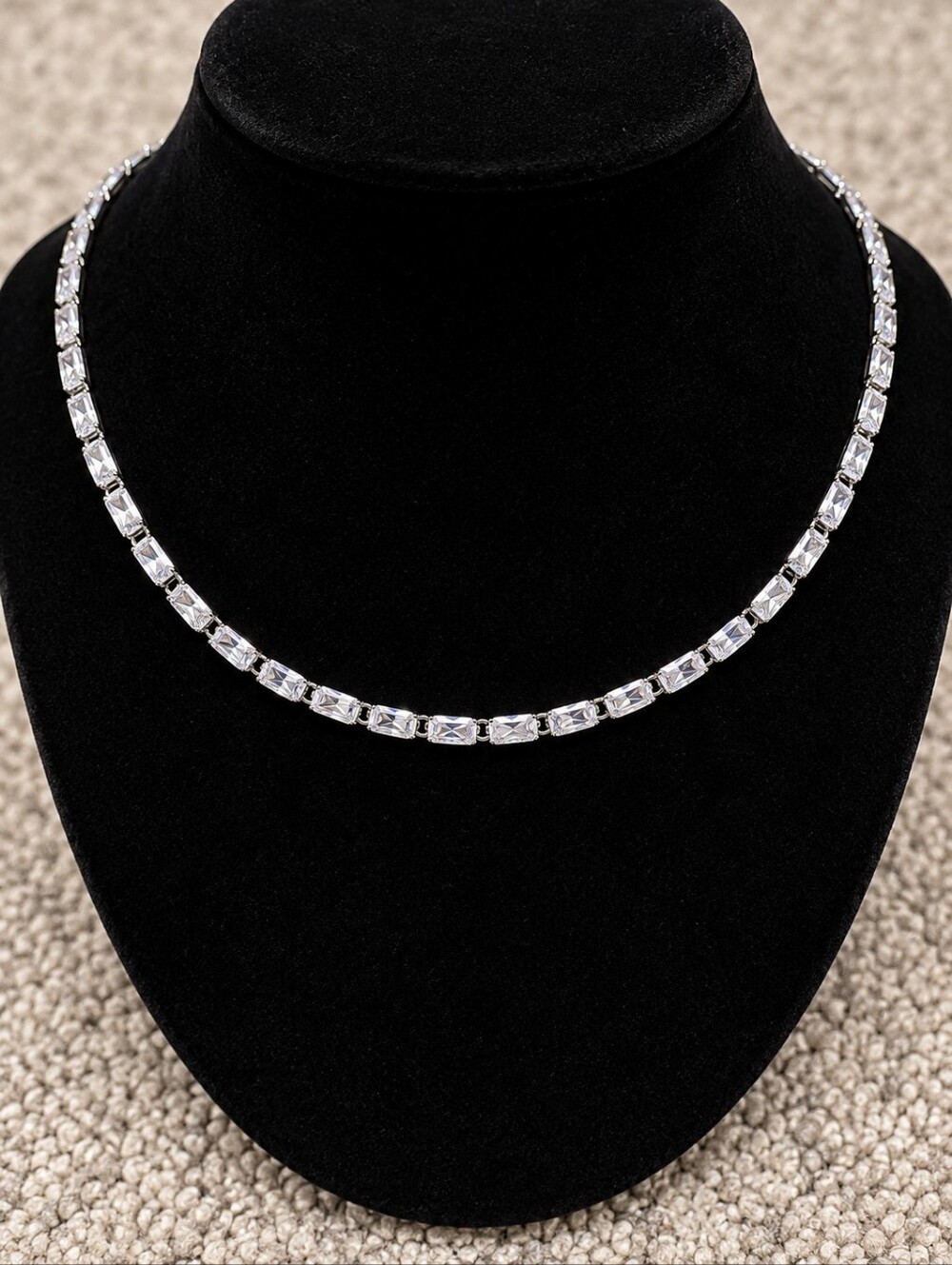 Dubai Jewelry Silver Cubic Zirconia Tennis Necklace - Women Jewelry